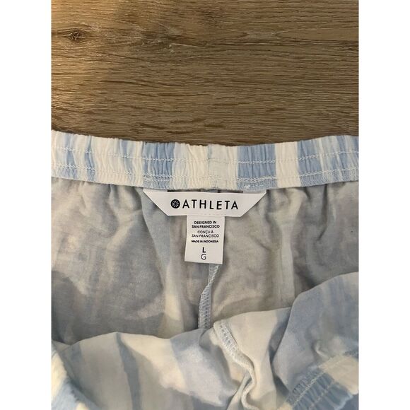 Athleta womens White Blue Striped Nighttime Bliss Sleep Short Size Large NWT - Picture 3 of 3